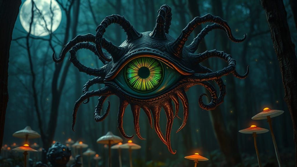 Eerie Dark Eye of the Enchanted Forest