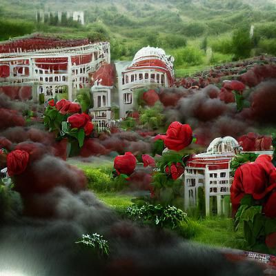 Garden of Red Roses: Detailed Matte Painting
