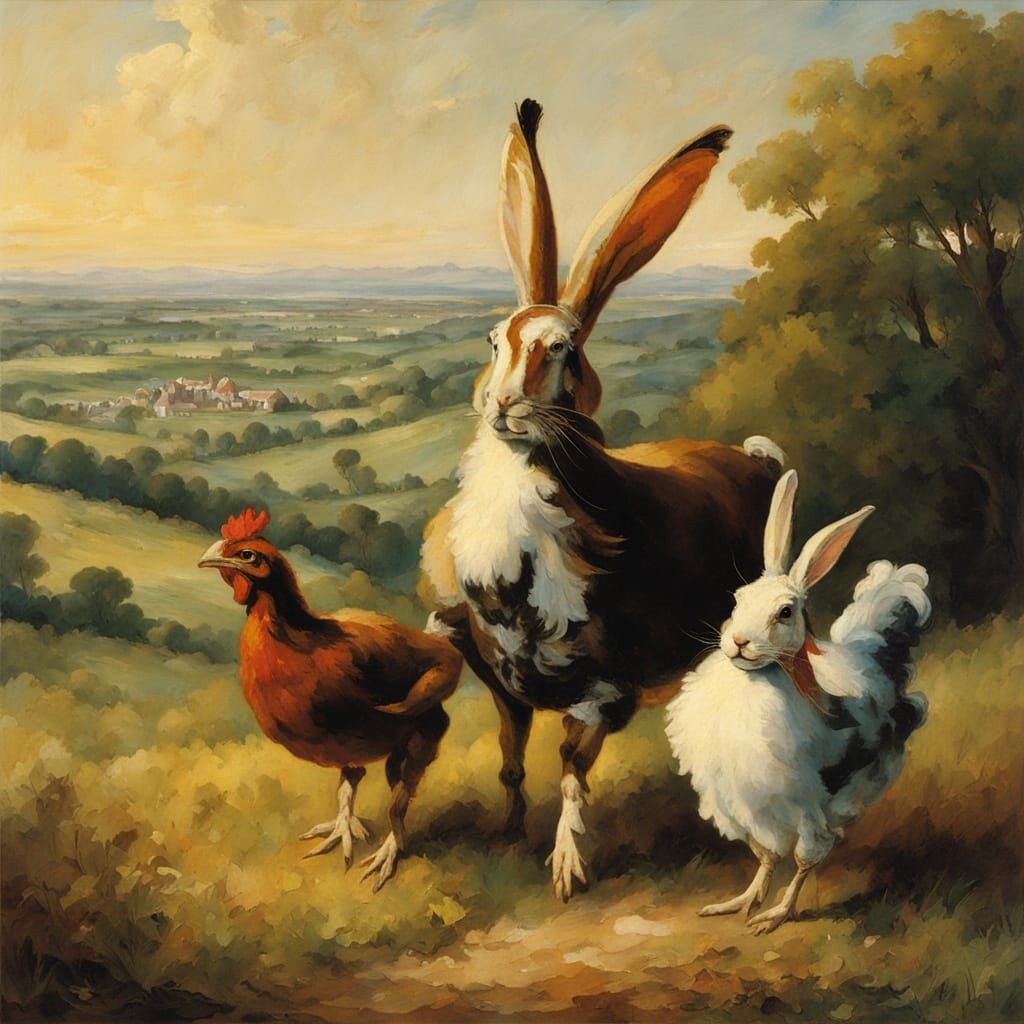 Fantasy Hybrid Rabbits Engage in Epic Summer Boxing Match in...