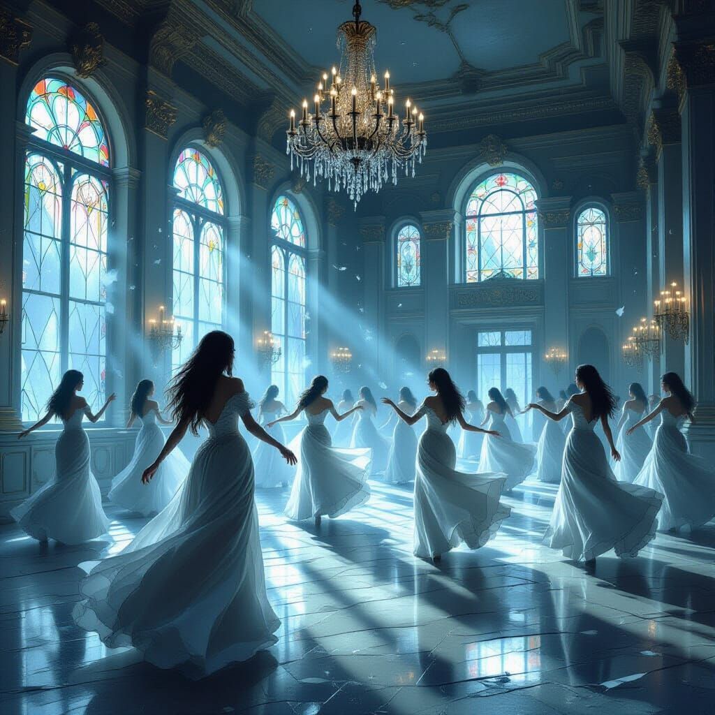 Ethereal Ballrooms With Spectral Dancers in Romantic Style