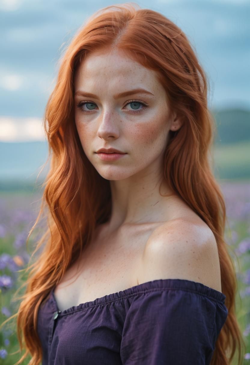 Vibrant Irish Goddess Captured in Golden Hour