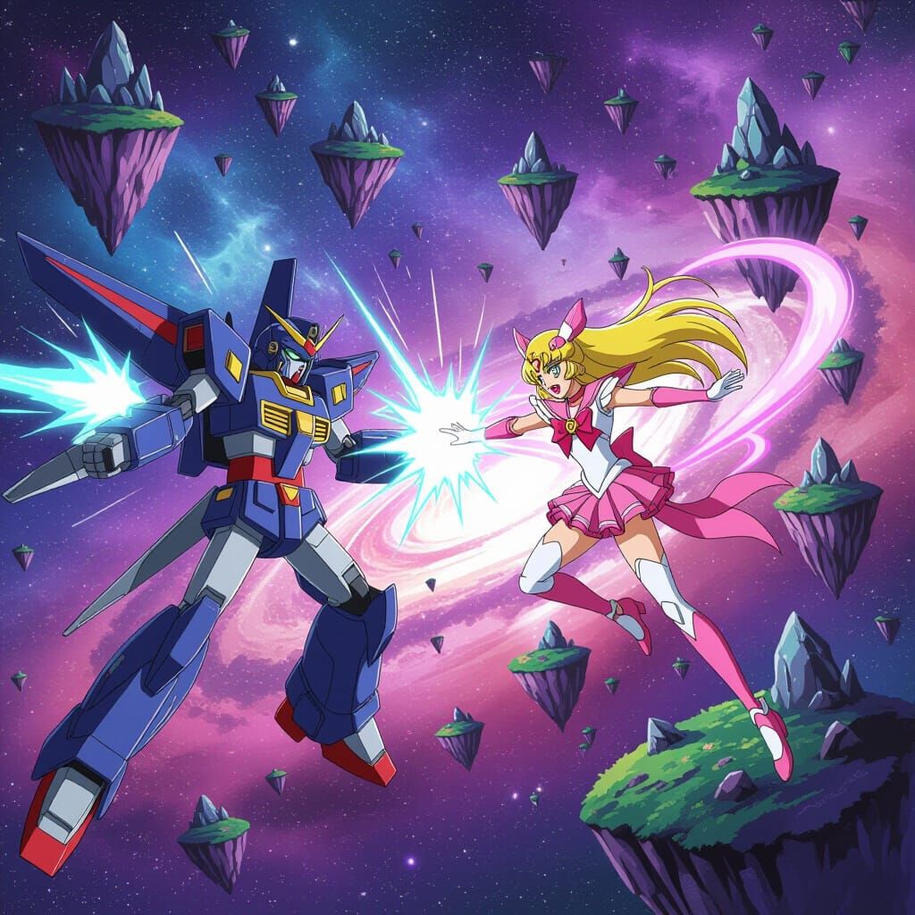 Starscream vs Magical Girl in Anime-Style Battle