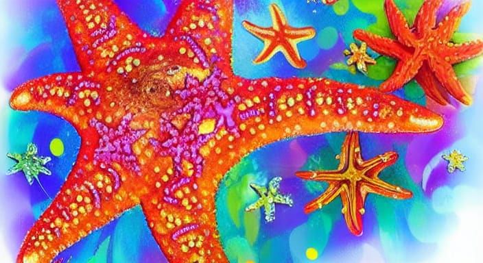 Vibrant Funky Starfish Magical Moment
