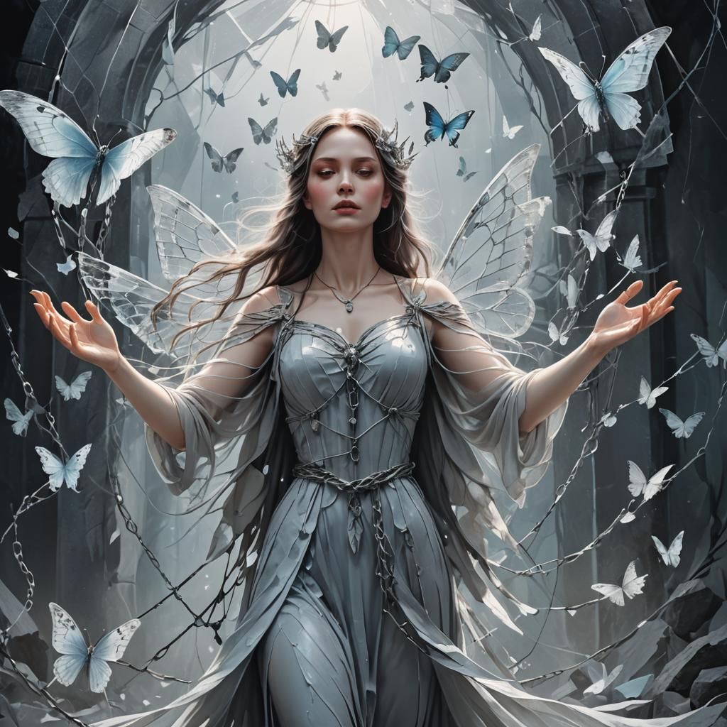 Ethereal Winged Woman Concept Art