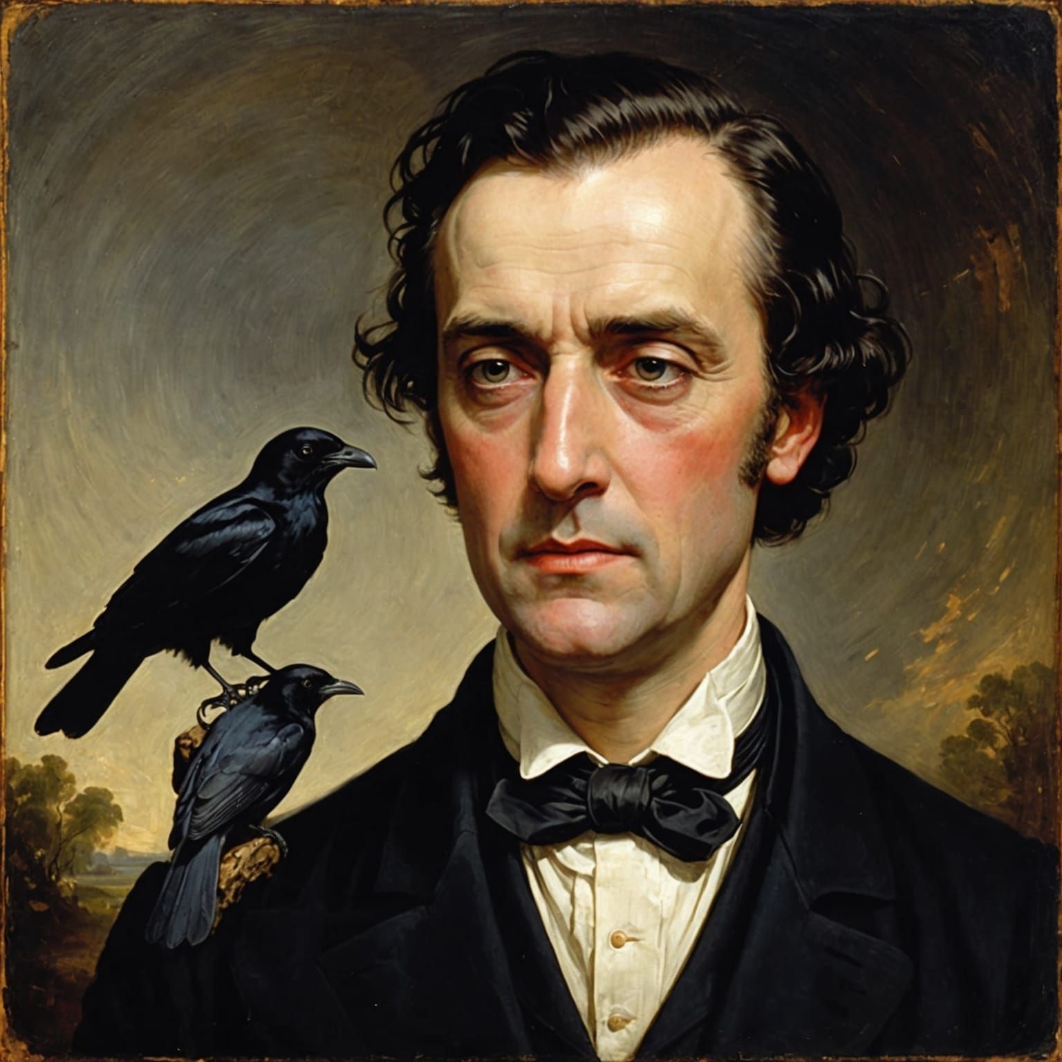 A Haunting Portrait in Dark Academia Style