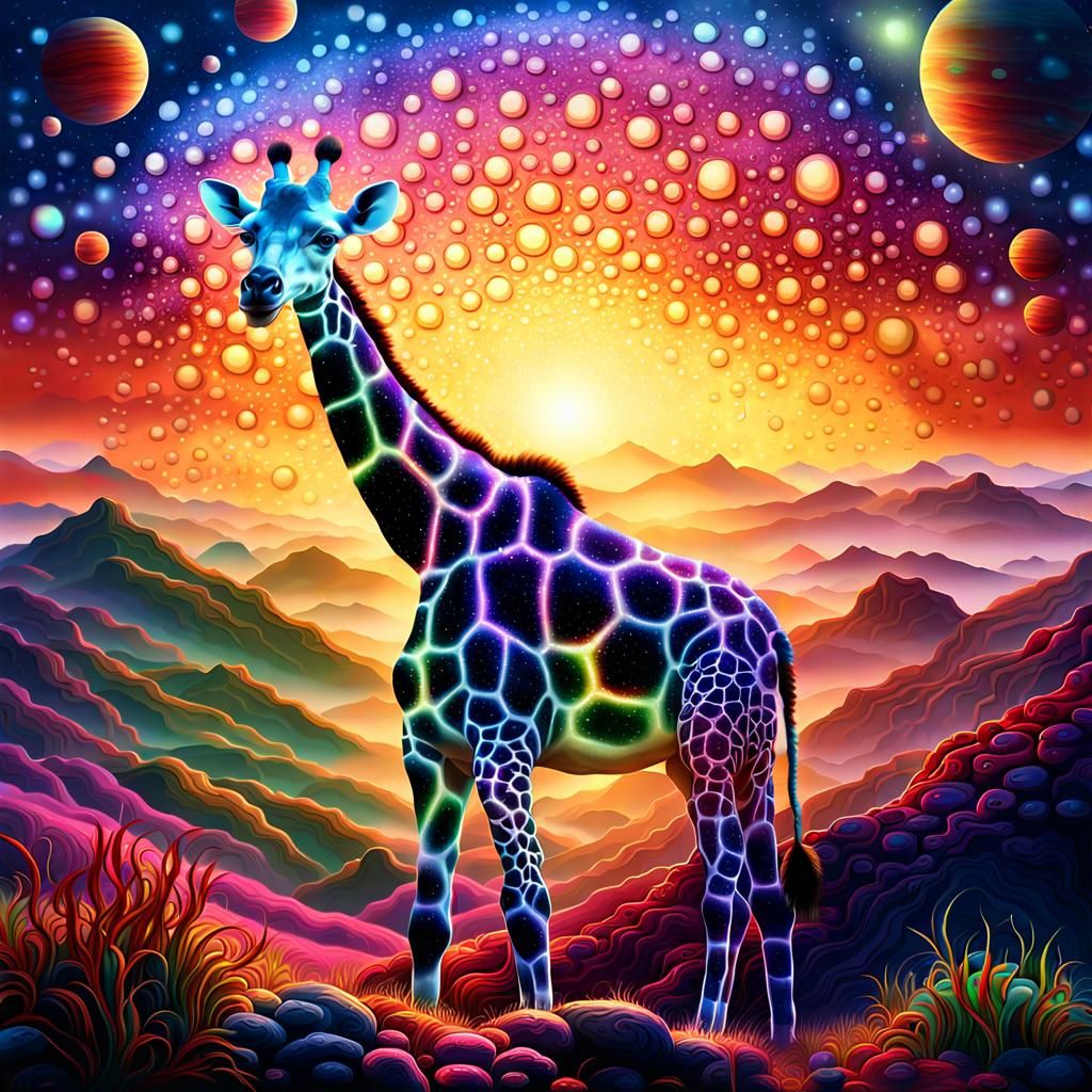 Cosmic Dewdrops and Giraffe: Realistic Shimmering Aura
