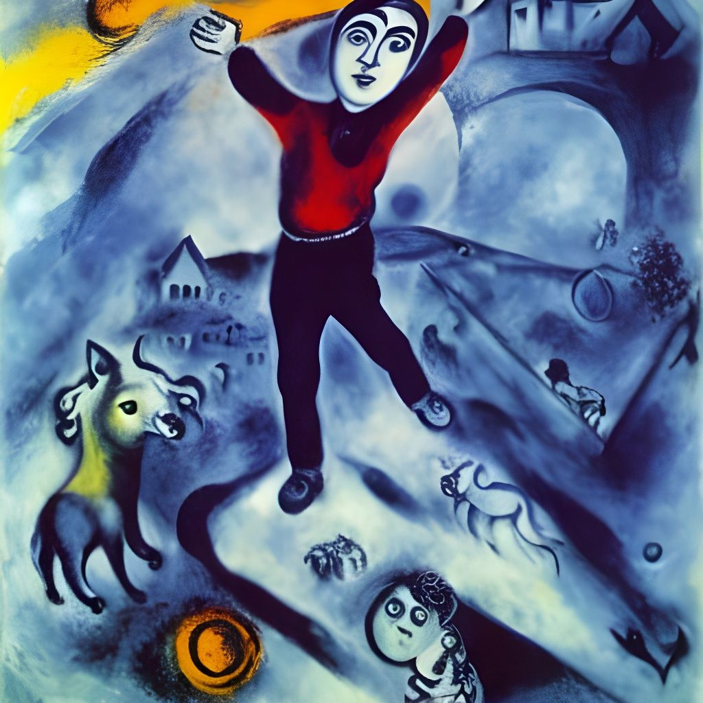 Wanderer Above the Sea of Fog: Chagall Style