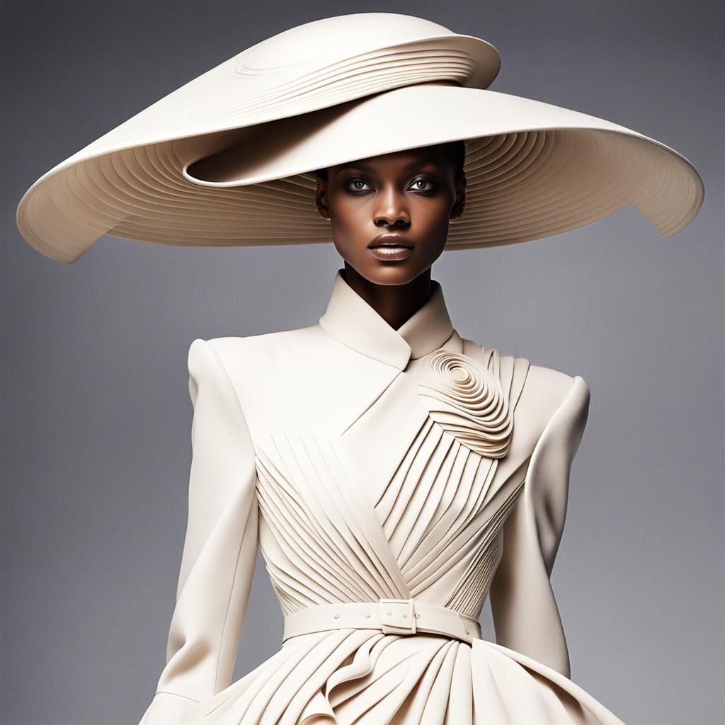 Haute Couture Fashion Design with Sculptural Draping