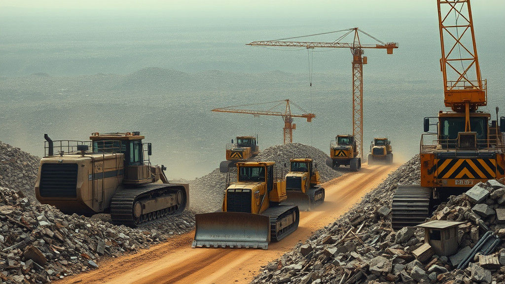 Industrial Giants Navigate Treacherous Rubble Landscape in P...