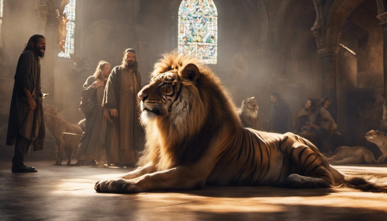 Realistic Liger Scene with Laughing Man