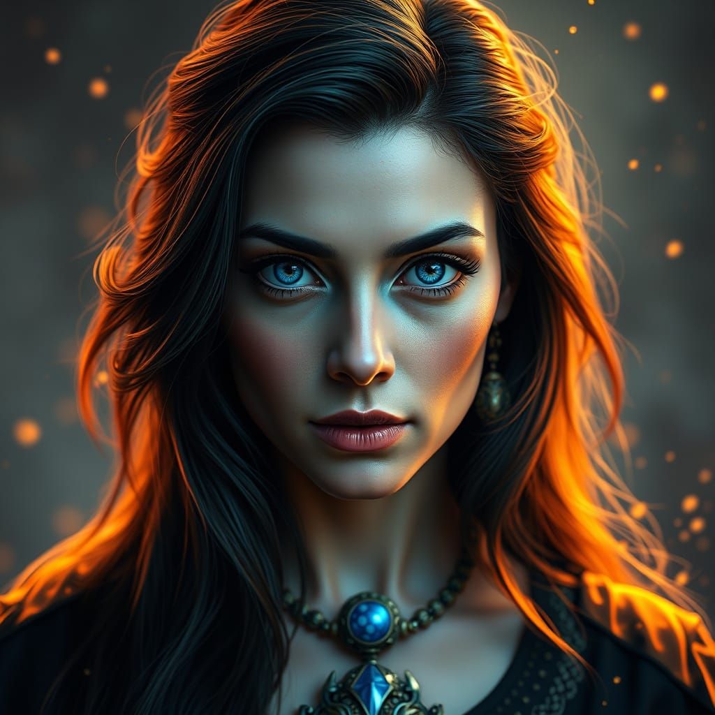 Sorceress Portrait Resembling Elizabeth Taylor