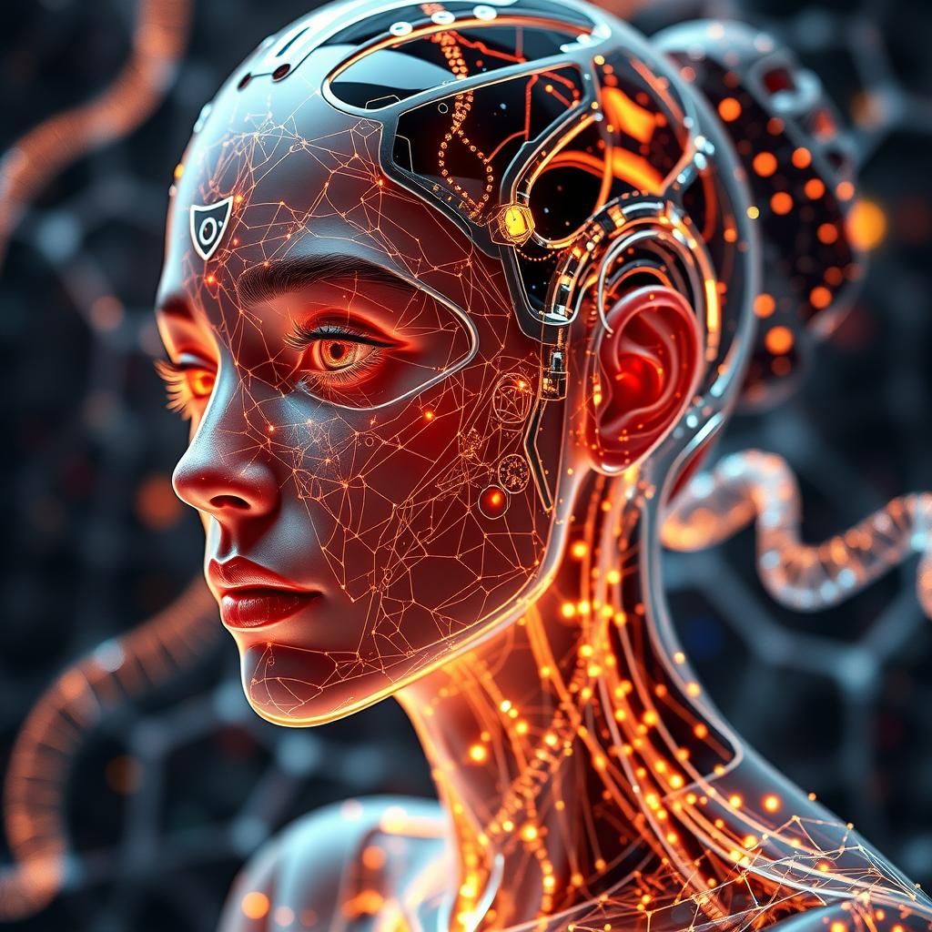 Futuristic Biometric Lab with Holographic DNA