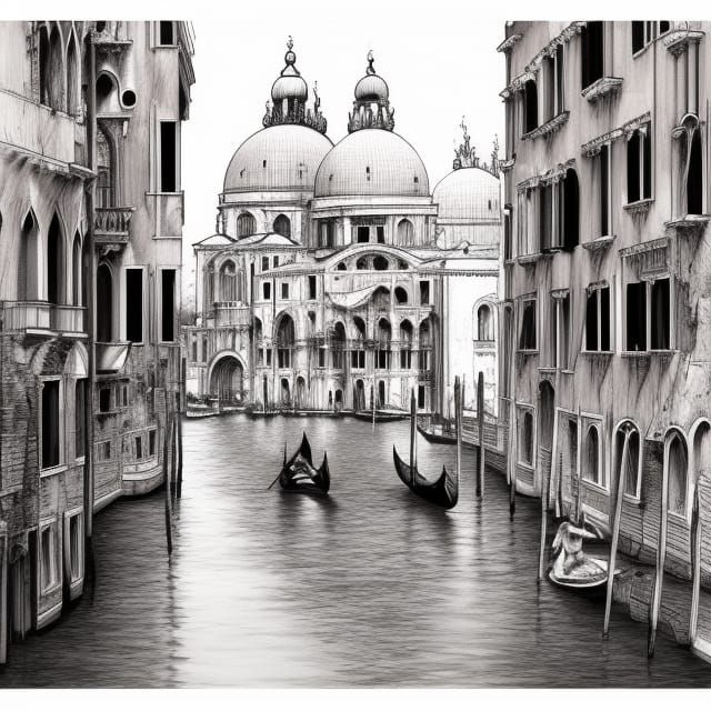 Dreamy Venice Architectural Concept Sketch