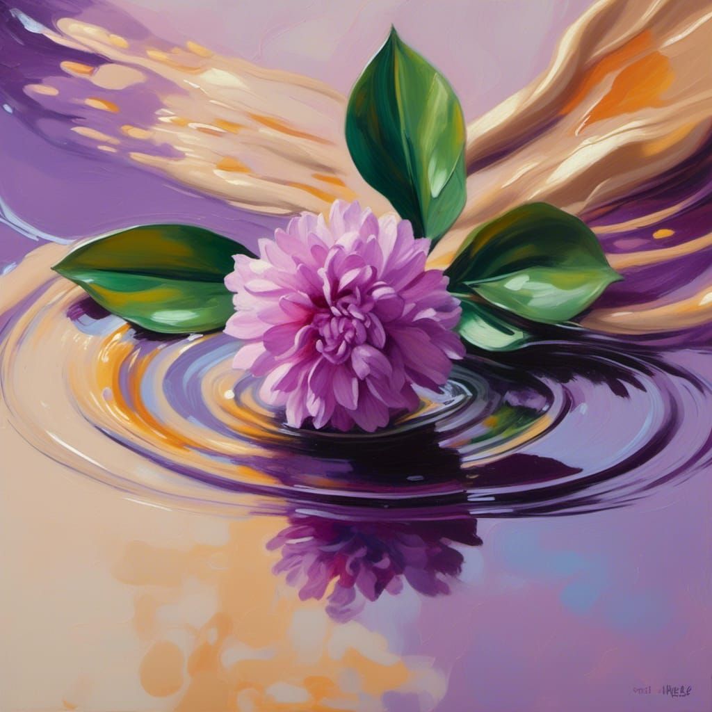 Vase with Spilled Water: A Fauvist Oil Painting