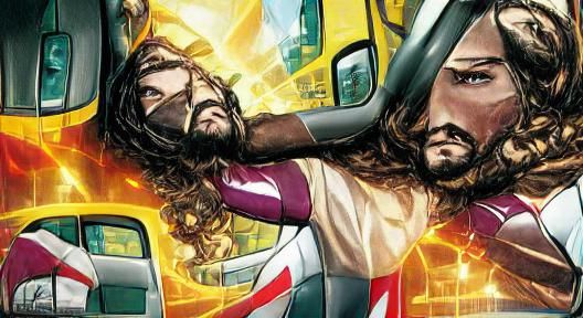 Superhero Jesus Takes the Wheel: Marvel Comic Art