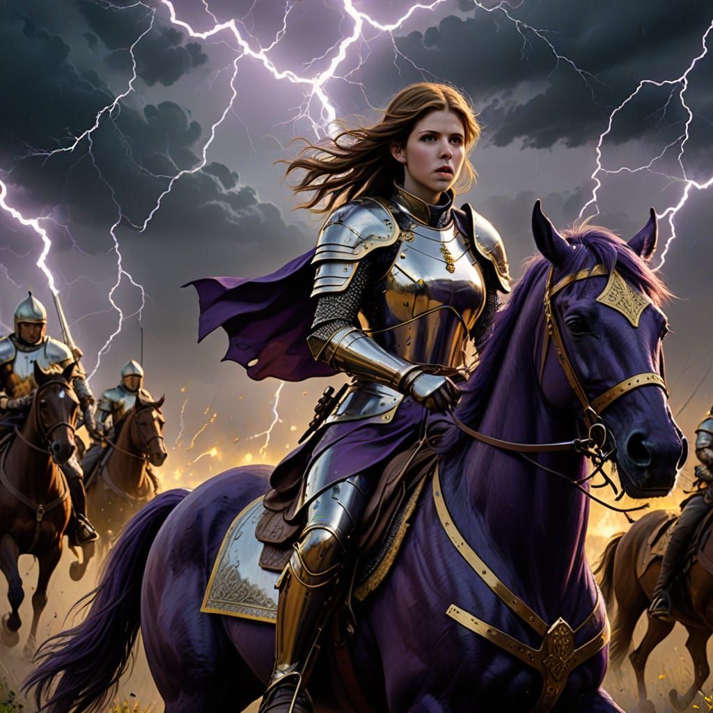 Polish Knight Leading Charge in Dark Fantasy Style