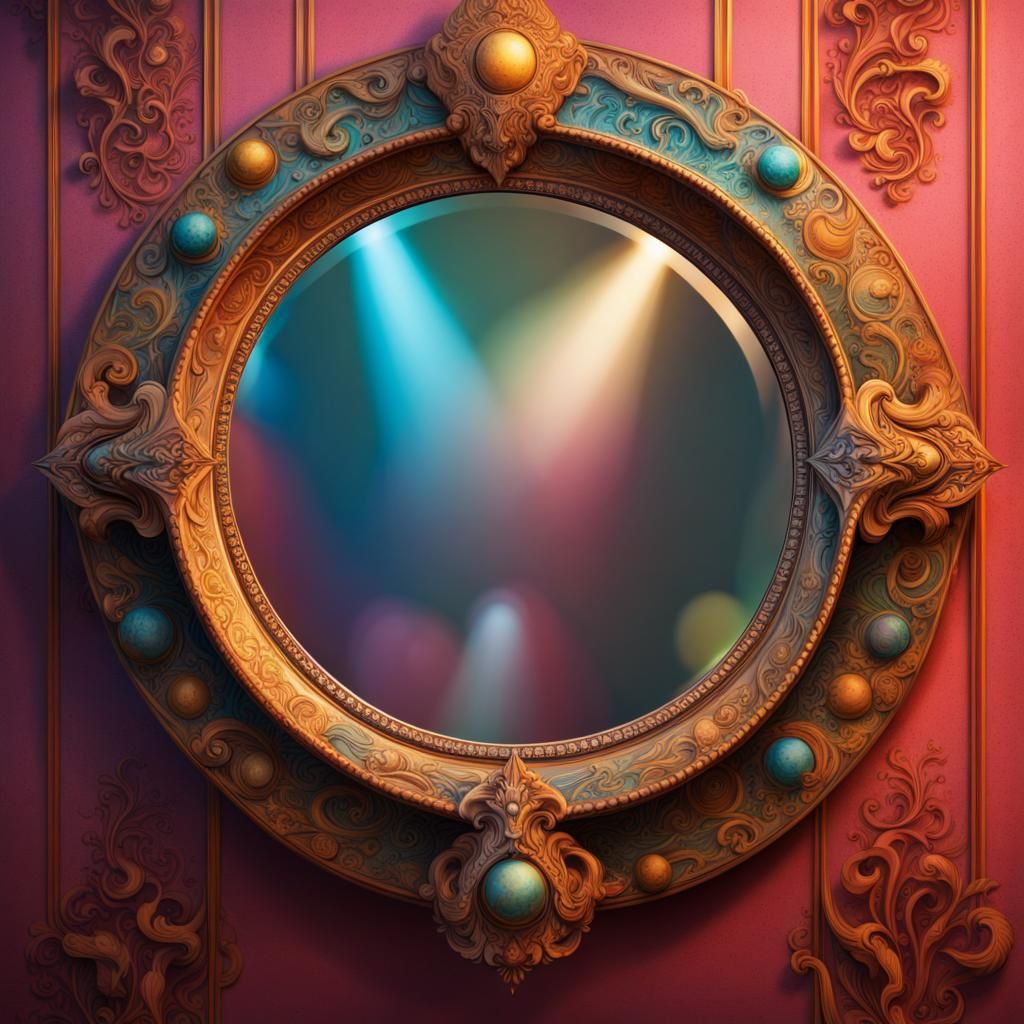 Hyperrealistic Fortune Telling Mirror Splash Art