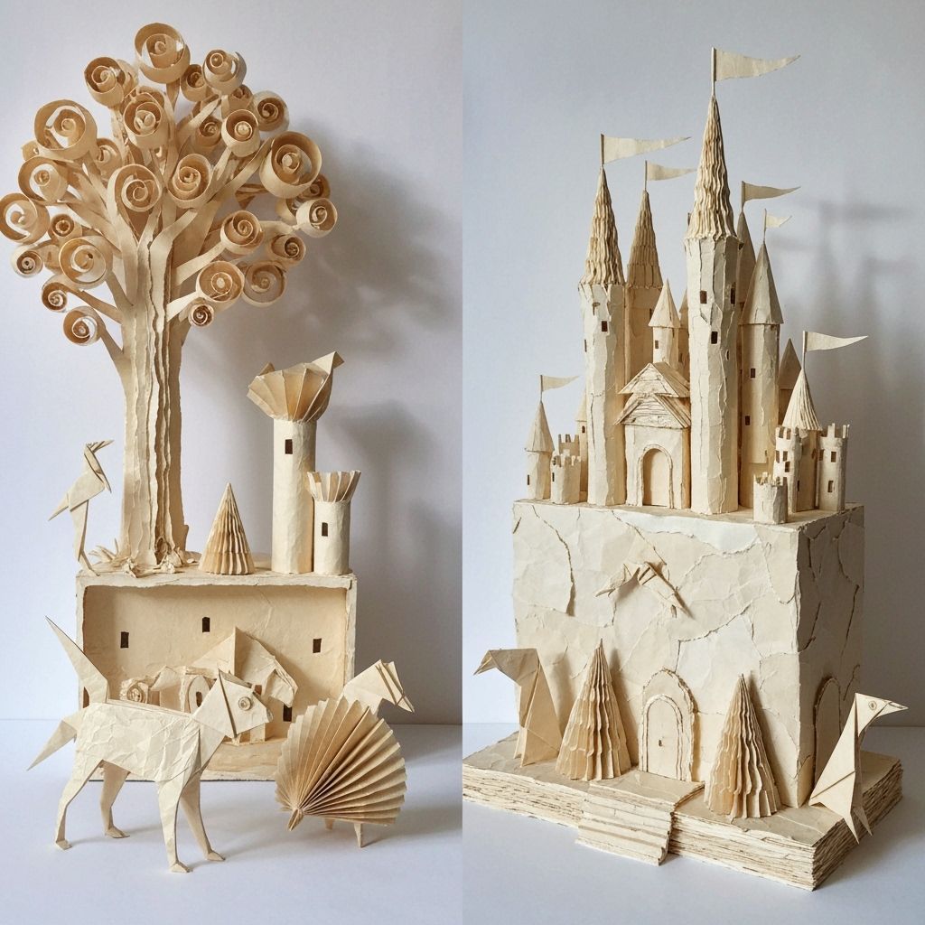 Whimsical Paper World of Folded Sculptures and Collages