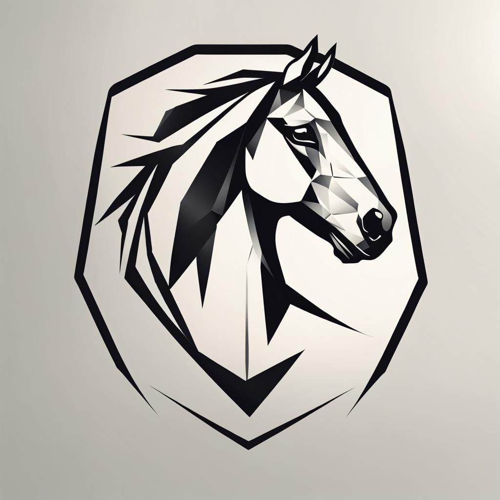 Minimalist Geometric Horse Logo for Corporate Brand