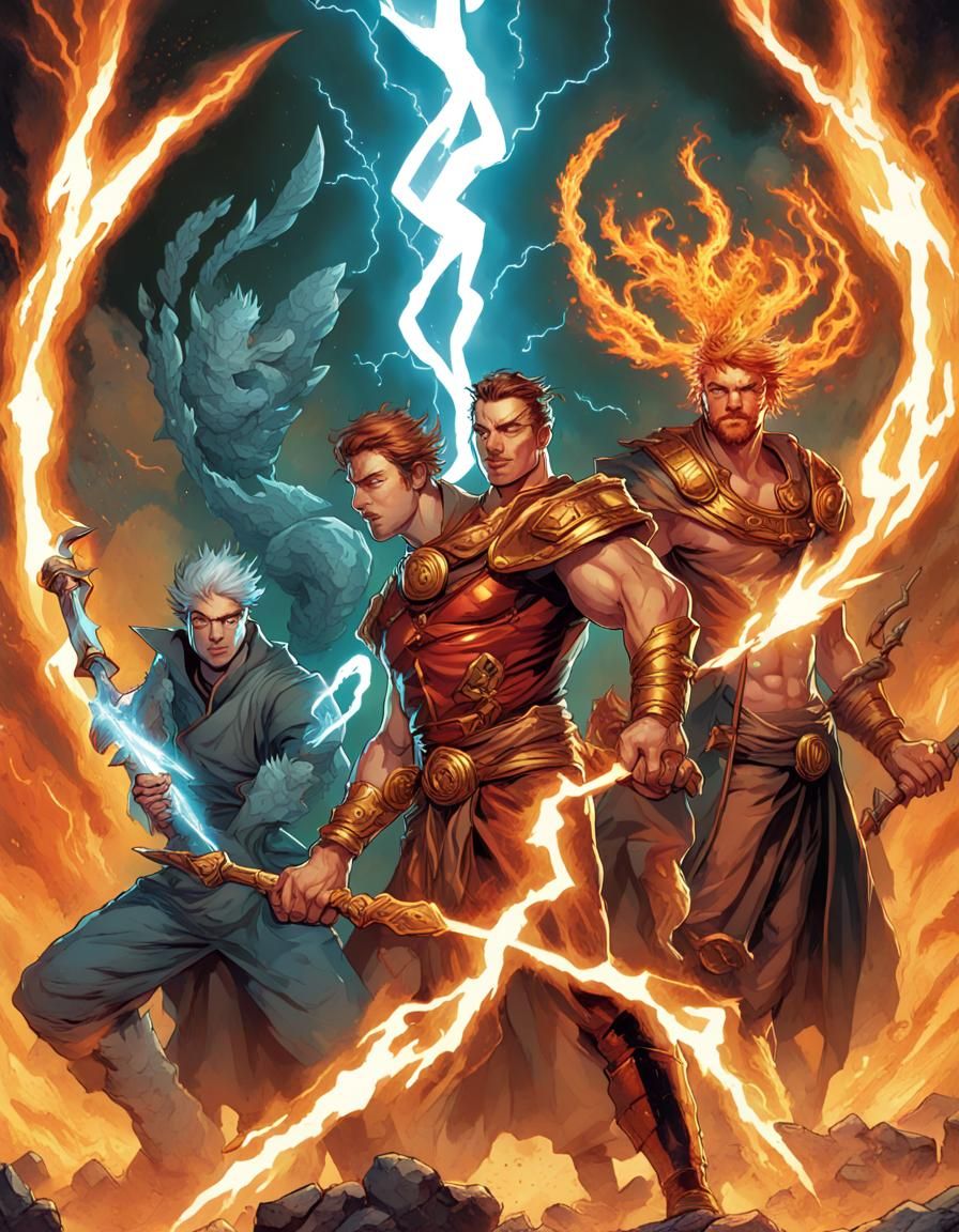 Elemental Warriors Comic Book Art