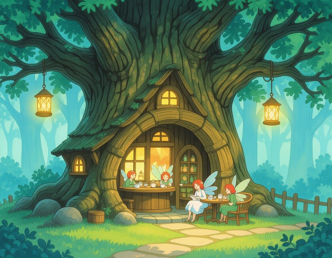 Fairy Woodland Cafe Inside Hollow Oak