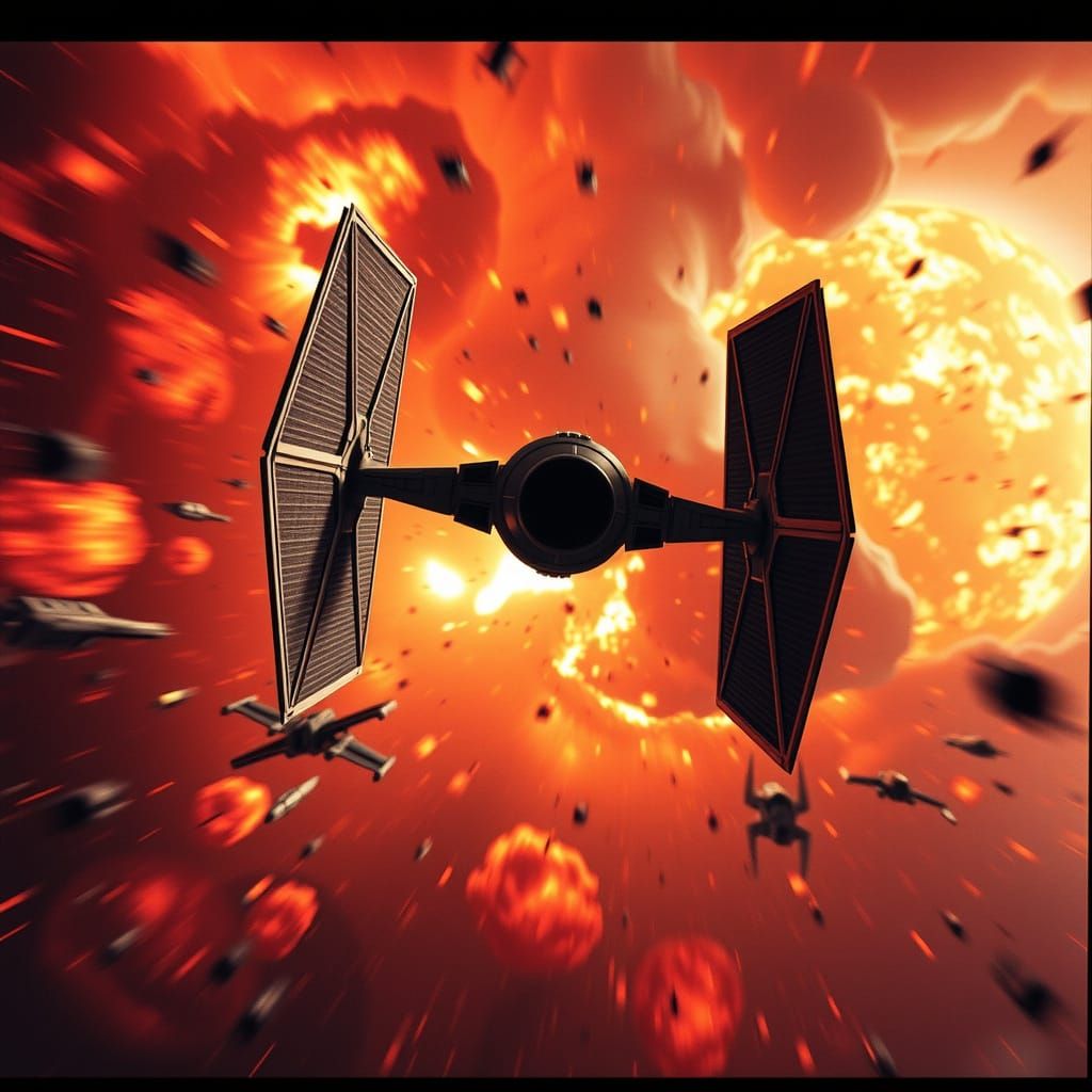Epic Star Wars TIE Fighter in Cinematic Vortex