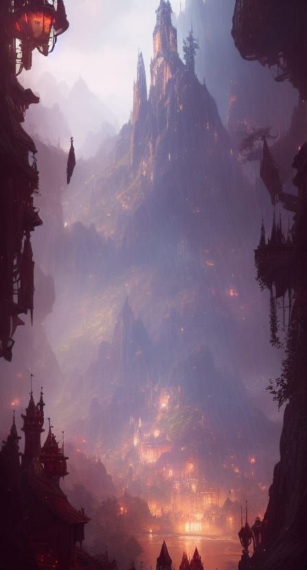 Fairy Mountain Town: Dark Fantasy Masterpiece