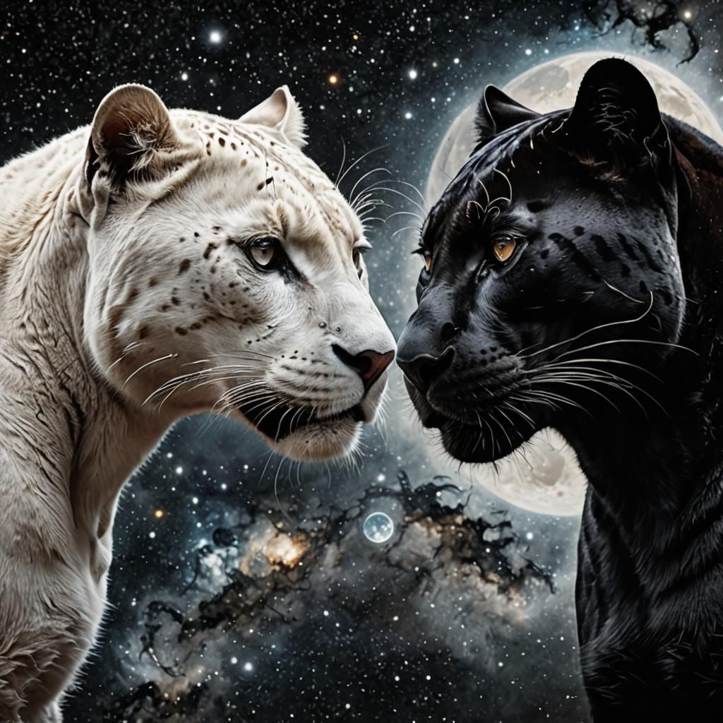 feline duality between good and evil, shadow and light