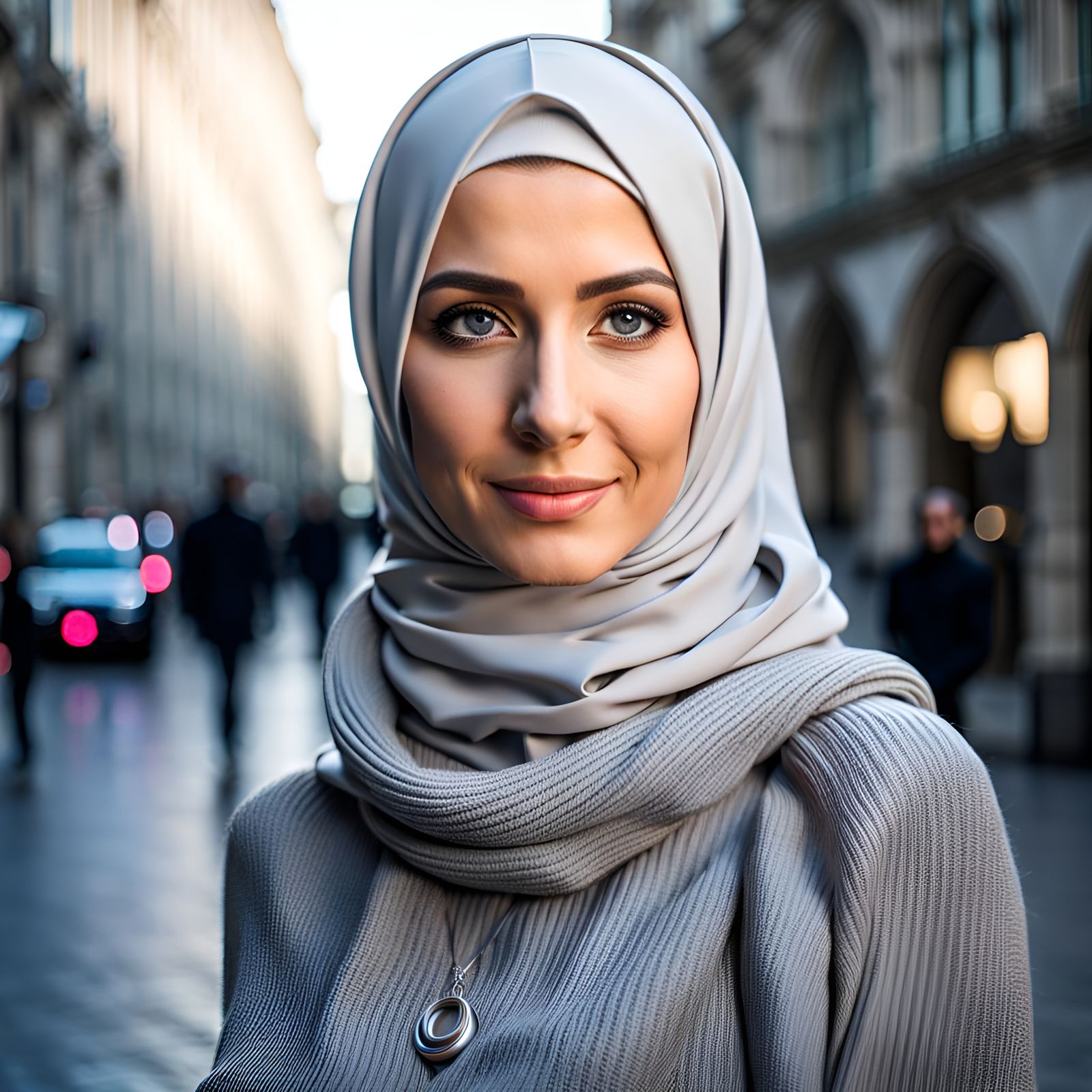 Hyperrealistic Portrait of Young Woman in Cologne