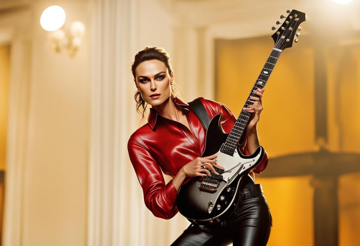 Keira Knightley as Rockstar Model in Leather