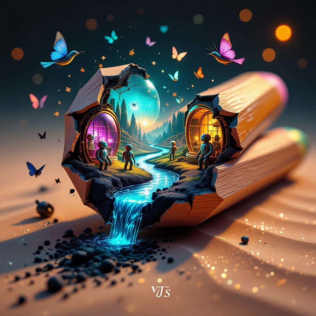 Magical Miniature World From Broken Pencil