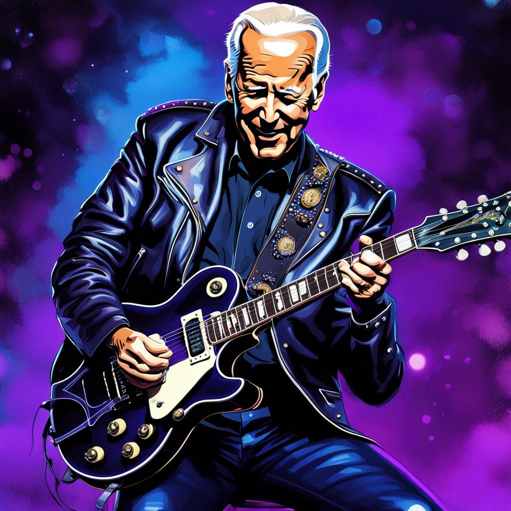 Joe Biden Reimagined as a Rockstar