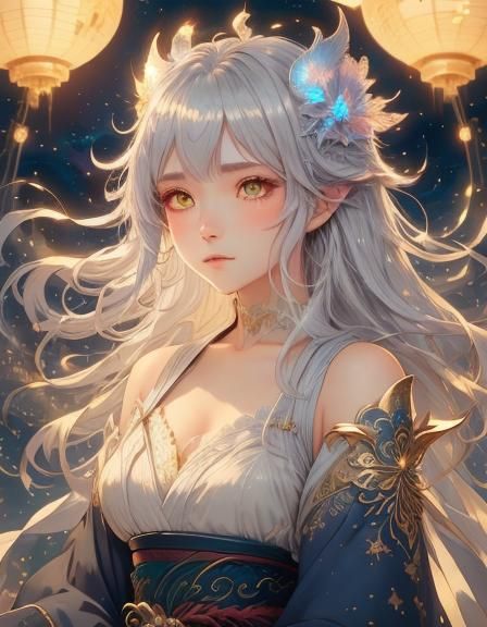 Ethereal Cityscape by Dusk in Vibrant Neon Style