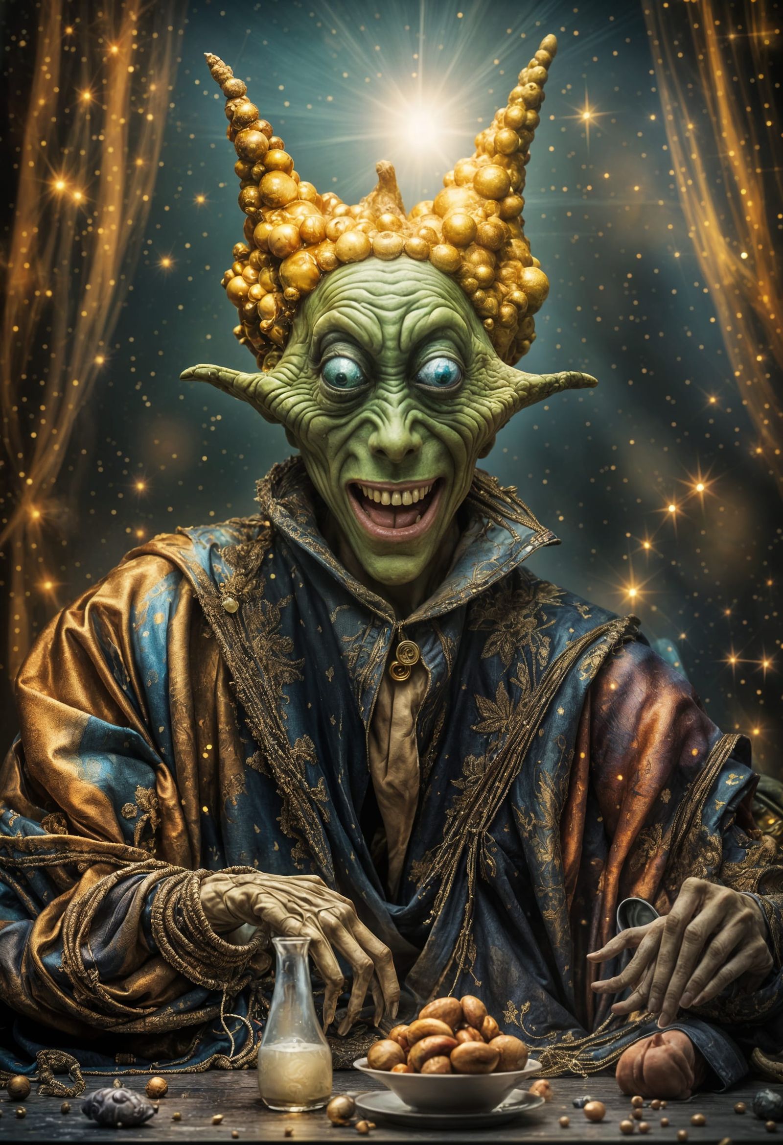 Extravagant Alien Characters in Cosmic Dreamscape