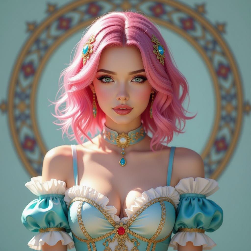 Realistic Woman in Detailed Cosplay Outfit