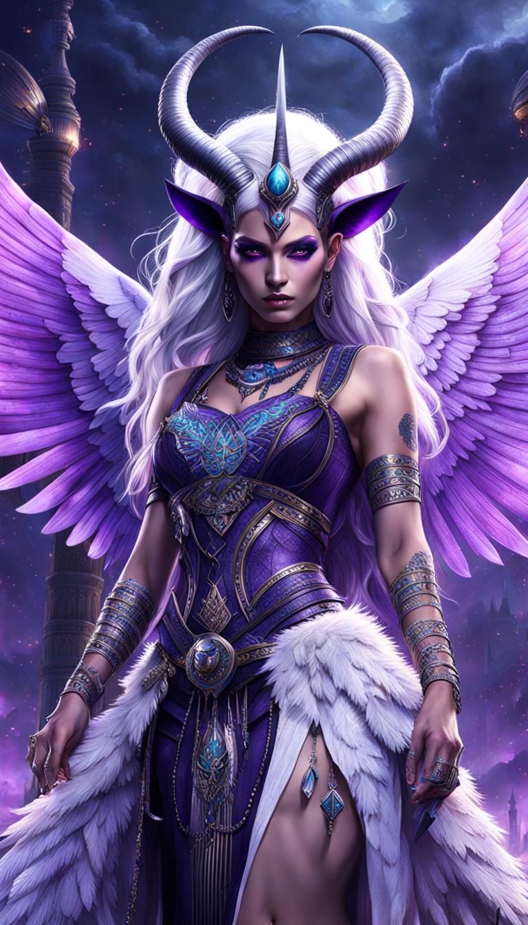 Cursed Hexblood Fairy with Wings and Tattoos