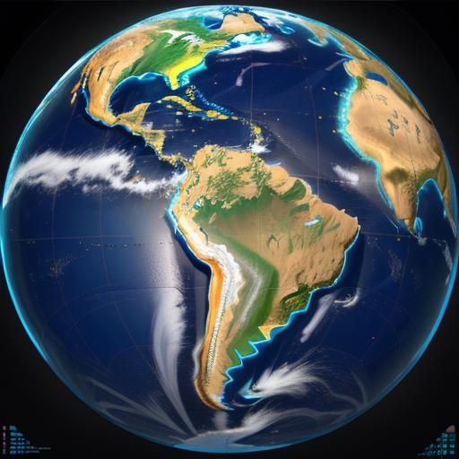 Futuristic Africa Map in Low-Poly Art Style