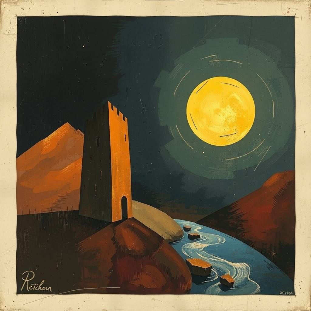 Cubist Golden Years: A Minimalist Acrylic Art