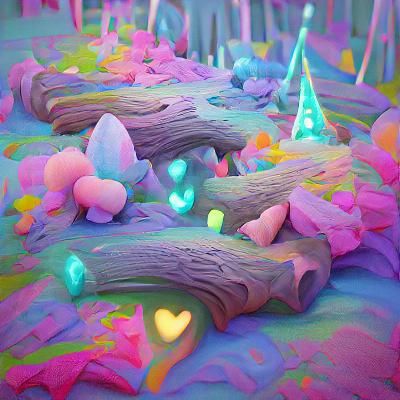Pastel Neon Forest in 3D