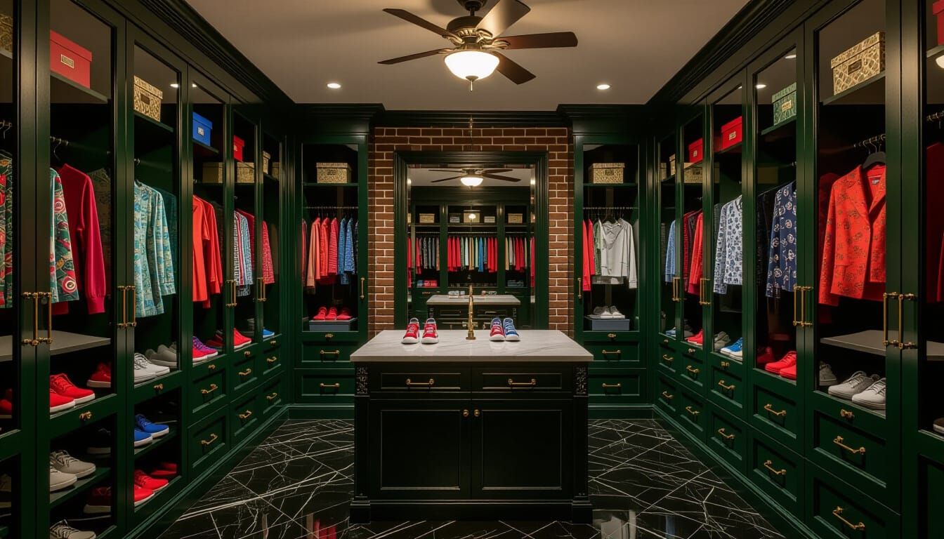 Victorian Walk-In Closet with Secret Dressing Room