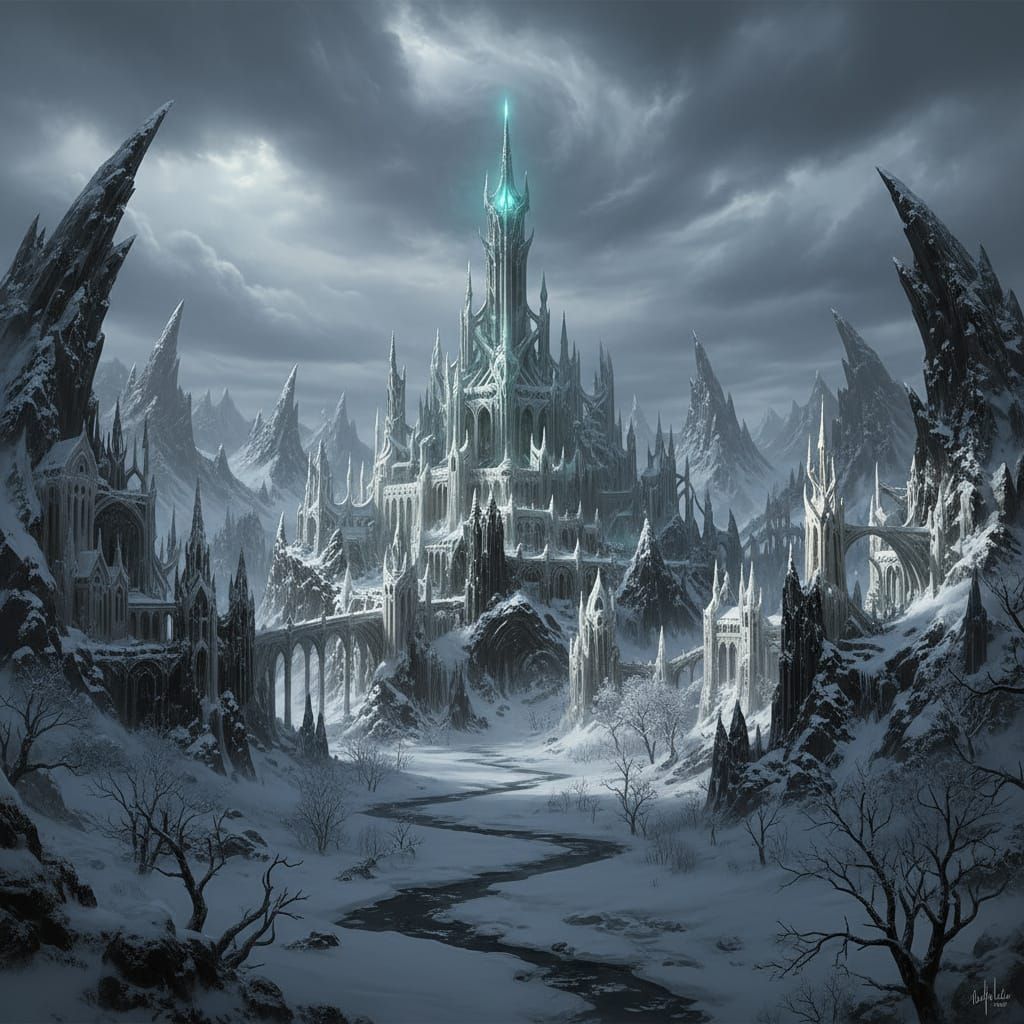 Minas Morgul in Winter Landscape