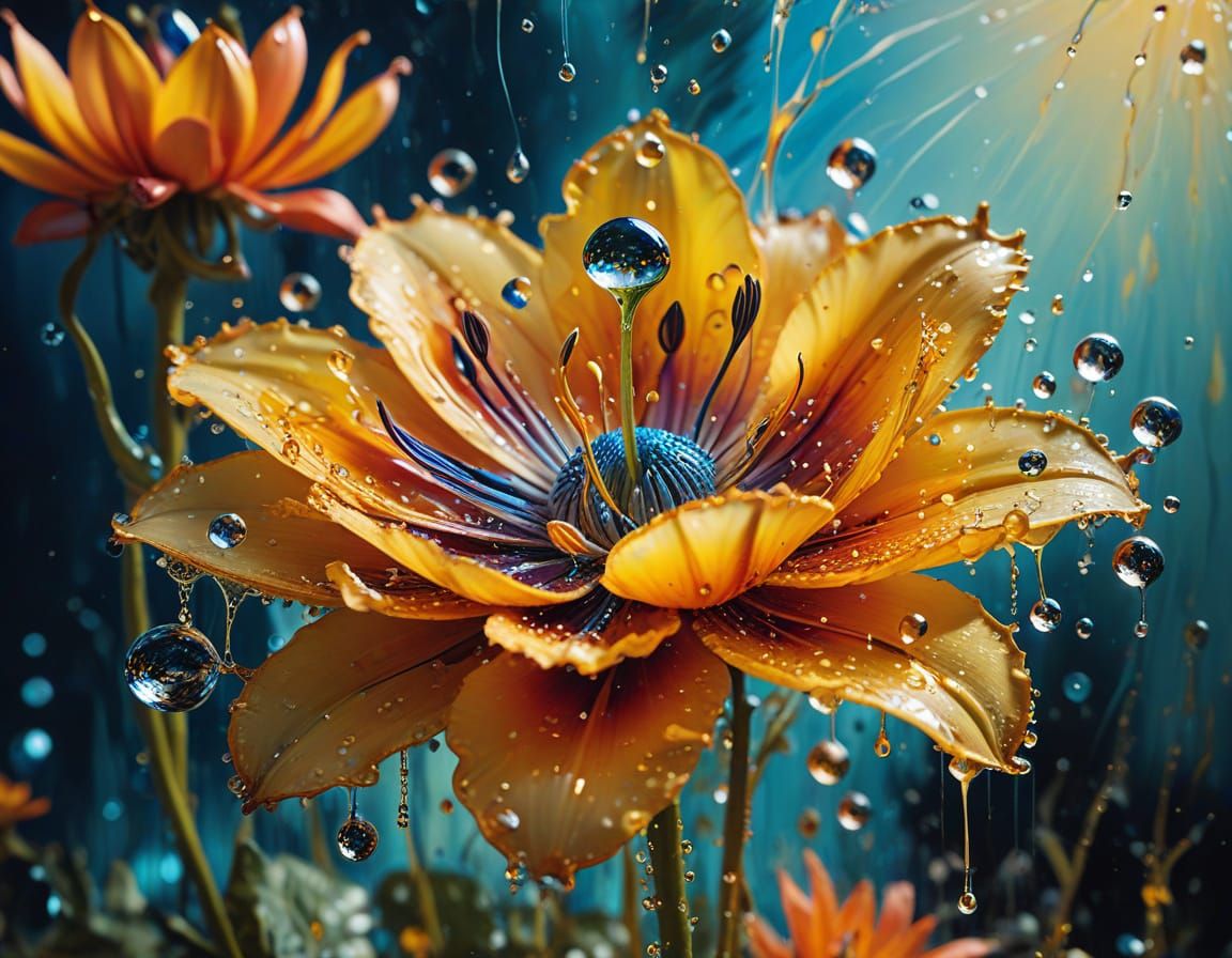 Ethereal Floral Oasis in Mid-Air