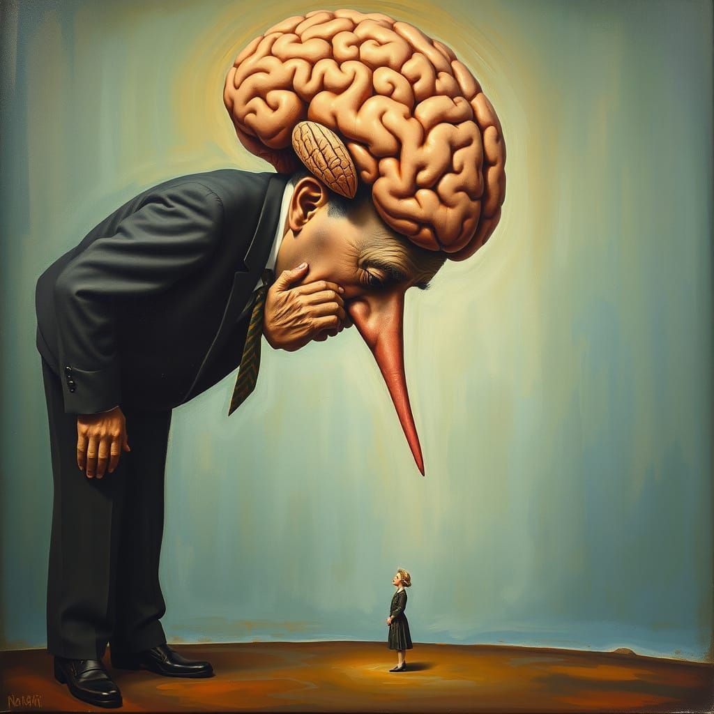 Surrealist Giant Examines Tiny World from Above