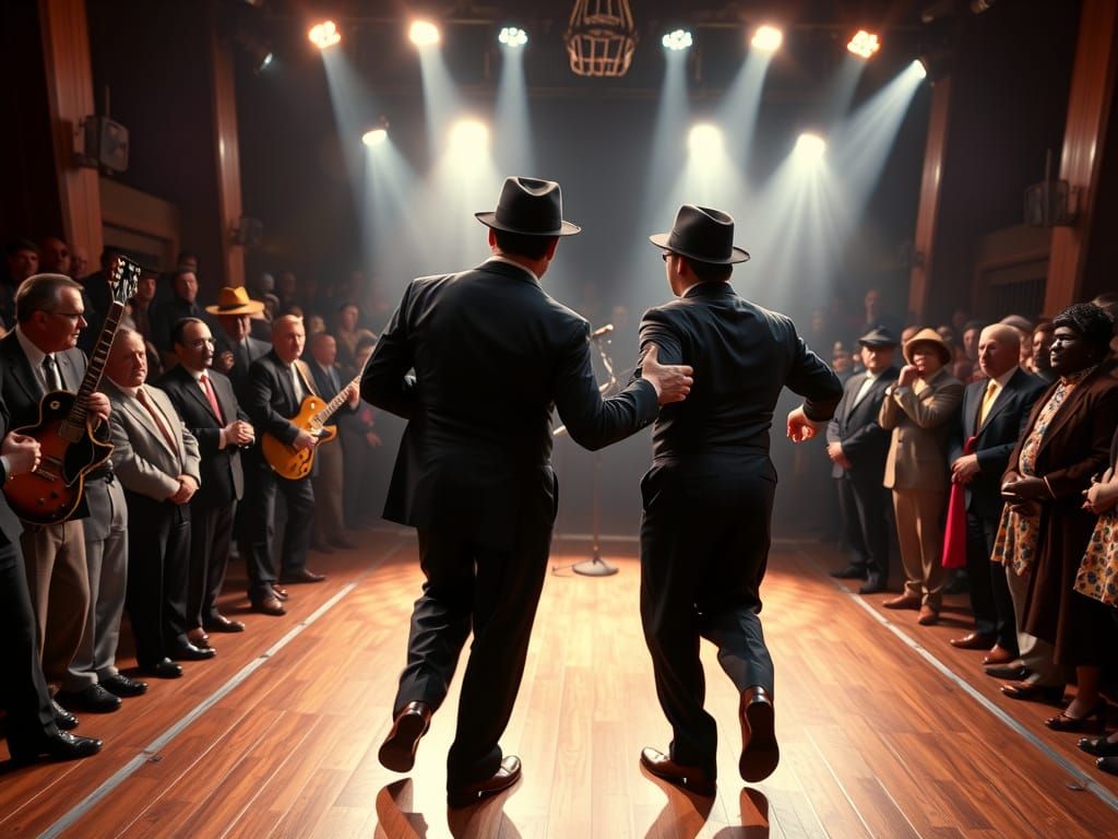 Blues Brothers Performing Live on Stage
