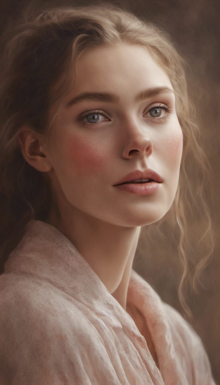 Portrait of Natural Beauty in Matte Painting Style