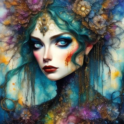 Shimmering Geode Texture with Embedded Beads