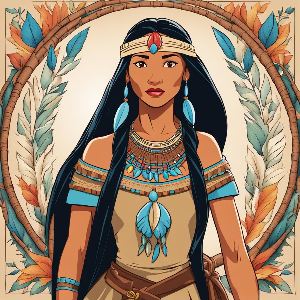 Stylized Portrait of Pocahontas