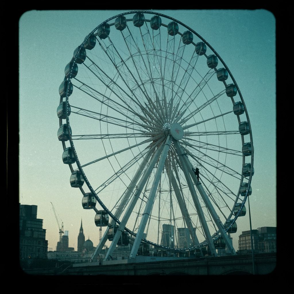 Cyberpunk London Ferris Wheel at Night