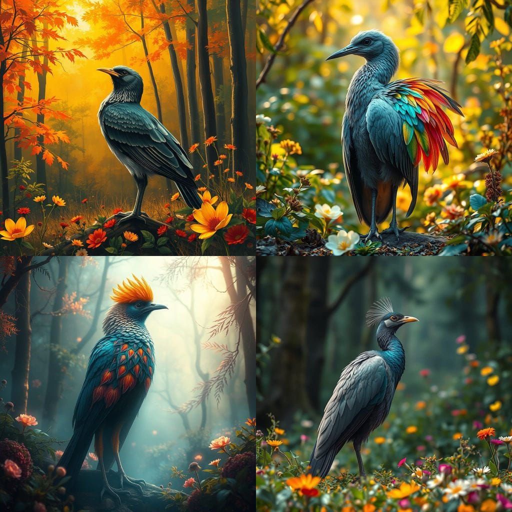 Monochromatic Bird Transforms Amidst Vibrant Forest in Stunn...