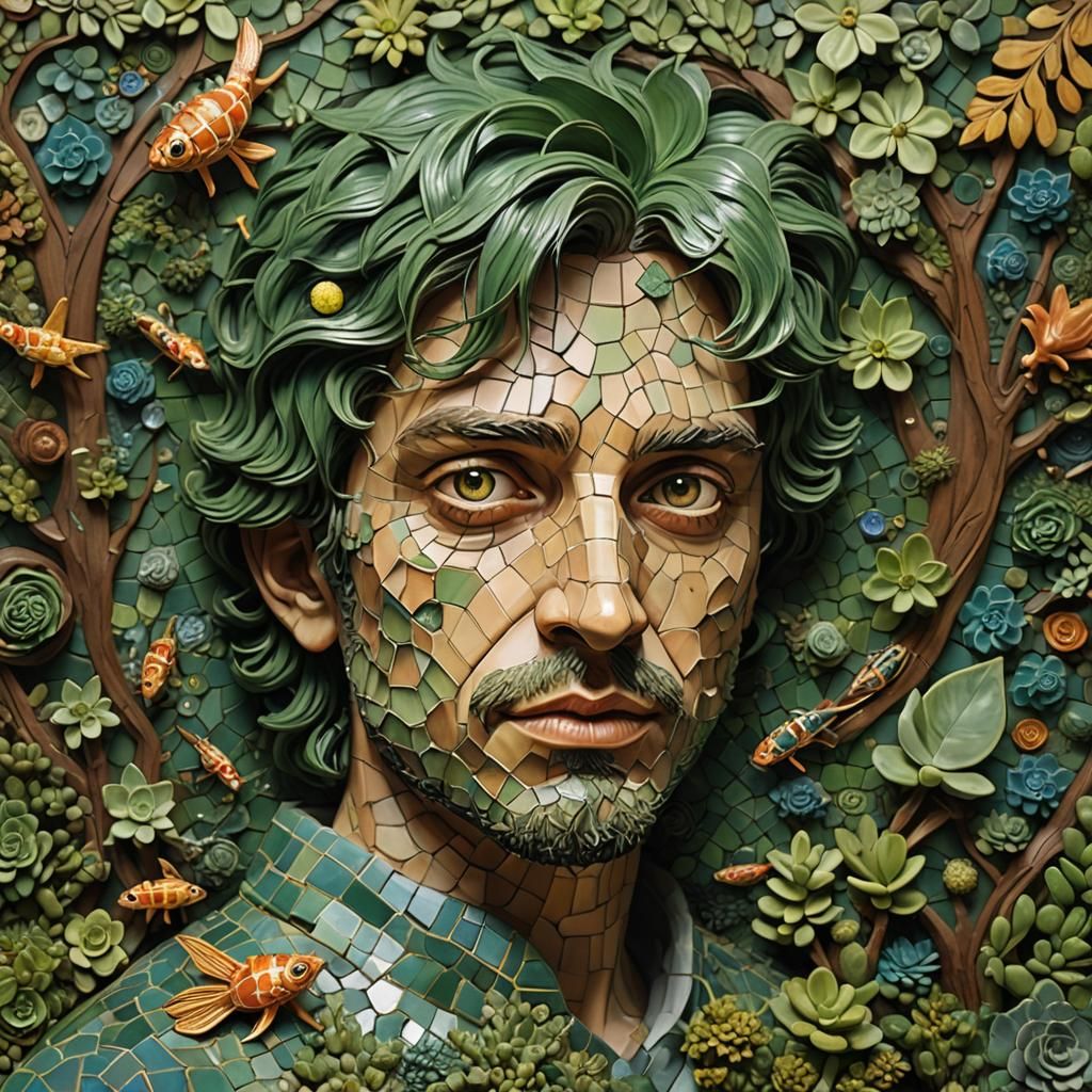 Little Prince with Fibonacci Plant, Hyperrealistic Art
